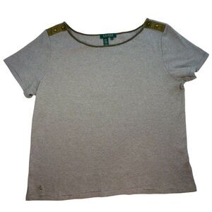 Ralph Lauren Short-Sleeved Shirt, Green Stripes, XL, Good Used Condition GUC